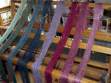 A rich colored mohair throw