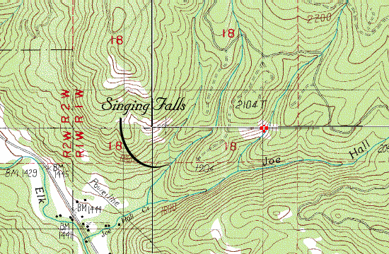 Topological map showing contours