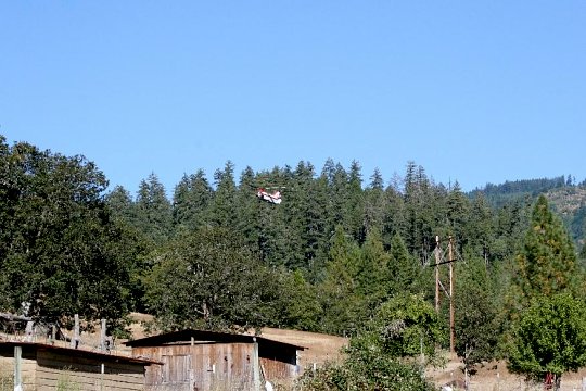 helicopter view from the road